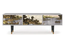 Clearance Mueble de TV - 170х59х48 cm - T4 - Mill along a River, Cinza Cinzento