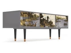 Clearance Mueble de TV - 170х59х48 cm - T4 - Mill along a River, Cinza Cinzento
