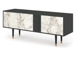New Mueble de TV - 170х69х48 cm - T1 - Milk Marble, Antracite Cinza antracite
