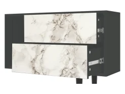 New Mueble de TV - 170х69х48 cm - T1 - Milk Marble, Antracite Cinza antracite