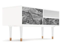 New Mueble de TV - 115х59х48 cm - T3 - Milites Requiescentes, Branco Bege