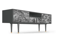 Mueble de TV - 170х59х41 cm - T6 - Milites Requiescentes, Antracite^ Móvel De Tv