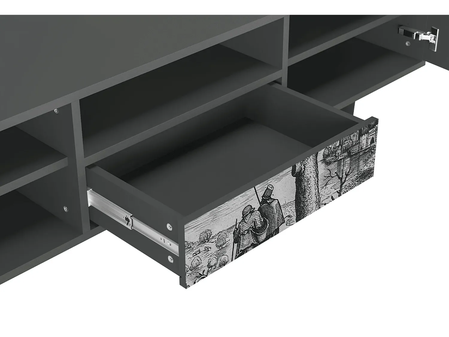 Mueble de TV - 170х59х41 cm - T6 - Milites Requiescentes, Antracite^ Móvel De Tv