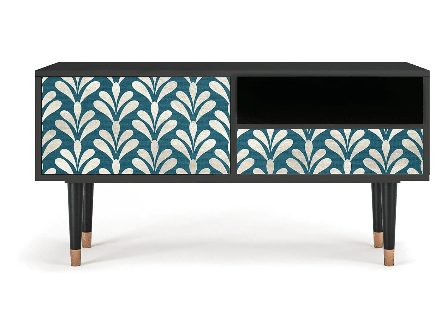 Móvel De Tv* Mueble de TV - 115х59х48 cm - T3 - Milky Tears, Antracite Cinza antracite