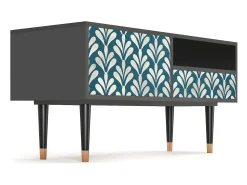 Móvel De Tv* Mueble de TV - 115х59х48 cm - T3 - Milky Tears, Antracite Cinza antracite