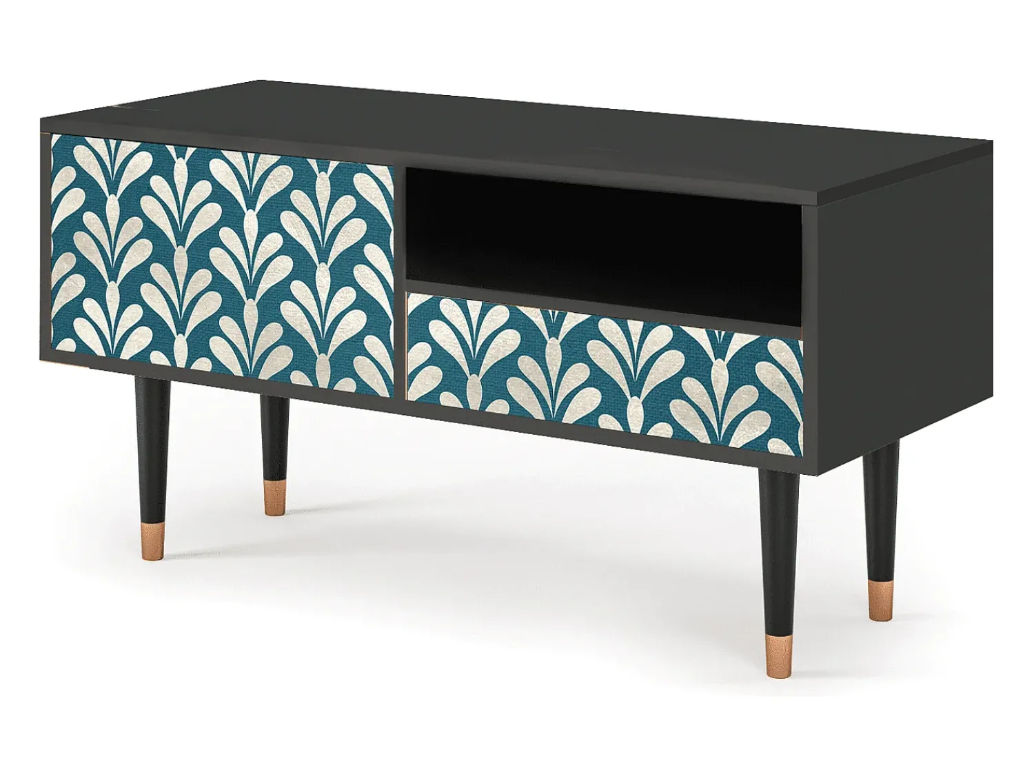 Móvel De Tv* Mueble de TV - 115х59х48 cm - T3 - Milky Tears, Antracite Cinza antracite