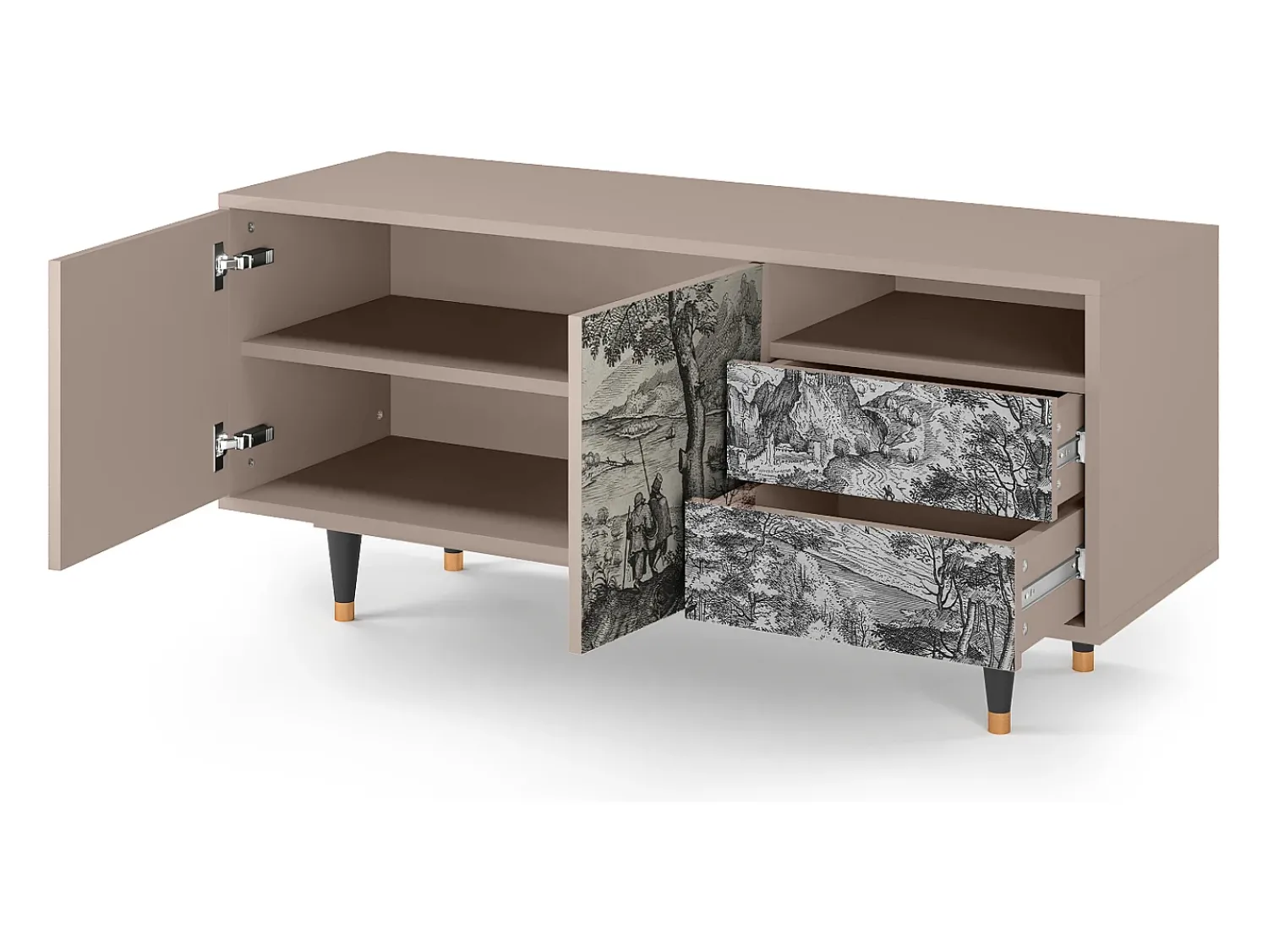 Móvel De Tv| Mueble de TV - 125х56х41 cm - T7 - Milites Requiescentes, Latte Bege
