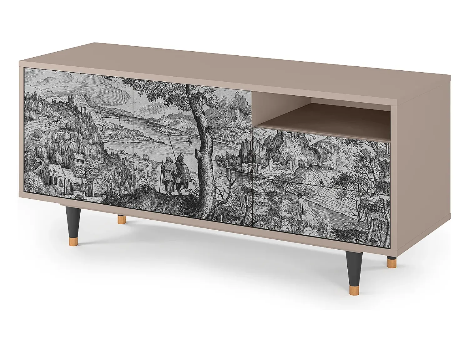 Móvel De Tv| Mueble de TV - 125х56х41 cm - T7 - Milites Requiescentes, Latte Bege