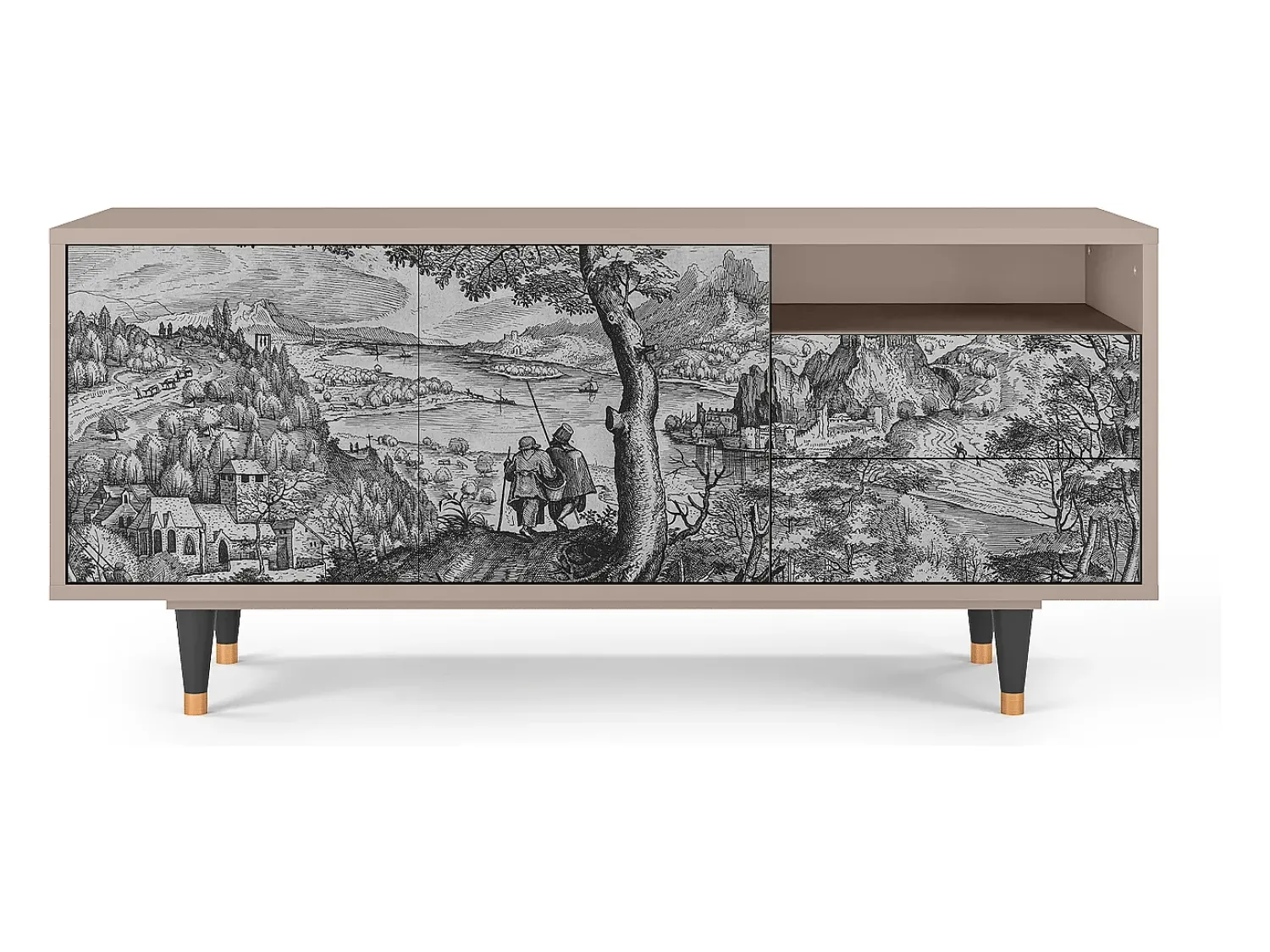 Móvel De Tv| Mueble de TV - 125х56х41 cm - T7 - Milites Requiescentes, Latte Bege
