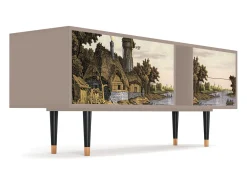 Móvel De Tv| Mueble de TV - 170х69х48 cm - T1 - Mill along a River, Latte Bege