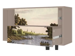 Móvel De Tv| Mueble de TV - 170х69х48 cm - T1 - Mill along a River, Latte Bege