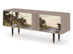 Móvel De Tv| Mueble de TV - 170х69х48 cm - T1 - Mill along a River, Latte Bege
