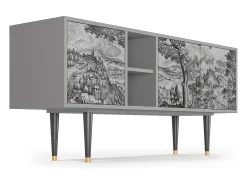 Móvel De Tv| Mueble de TV - 150х69х41 cm - T5 - Milites Requiescentes, Cinza Cinzento