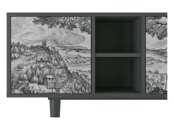 Móvel De Tv* Mueble de TV - 150х69х41 cm - T5 - Milites Requiescentes, Antracite Cinza antracite