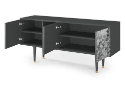 Móvel De Tv* Mueble de TV - 150х69х41 cm - T5 - Milites Requiescentes, Antracite Cinza antracite