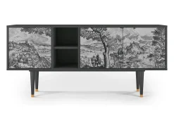 Móvel De Tv* Mueble de TV - 150х69х41 cm - T5 - Milites Requiescentes, Antracite Cinza antracite