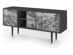 Móvel De Tv* Mueble de TV - 150х69х41 cm - T5 - Milites Requiescentes, Antracite Cinza antracite