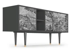Móvel De Tv* Mueble de TV - 150х69х41 cm - T5 - Milites Requiescentes, Antracite Cinza antracite