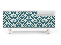 Mueble de TV - 125х56х41 cm - T7 - Milky Tears, Branco^ Móvel De Tv