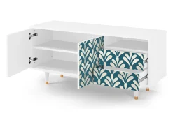 Mueble de TV - 125х56х41 cm - T7 - Milky Tears, Branco^ Móvel De Tv