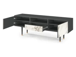 Móvel De Tv* Mueble de TV - 170х59х41 cm - T6 - Milk Marble, Antracite Cinza antracite