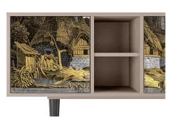 Clearance Mueble de TV - 150х69х41 cm - T5 - Mill along a River, Latte Bege