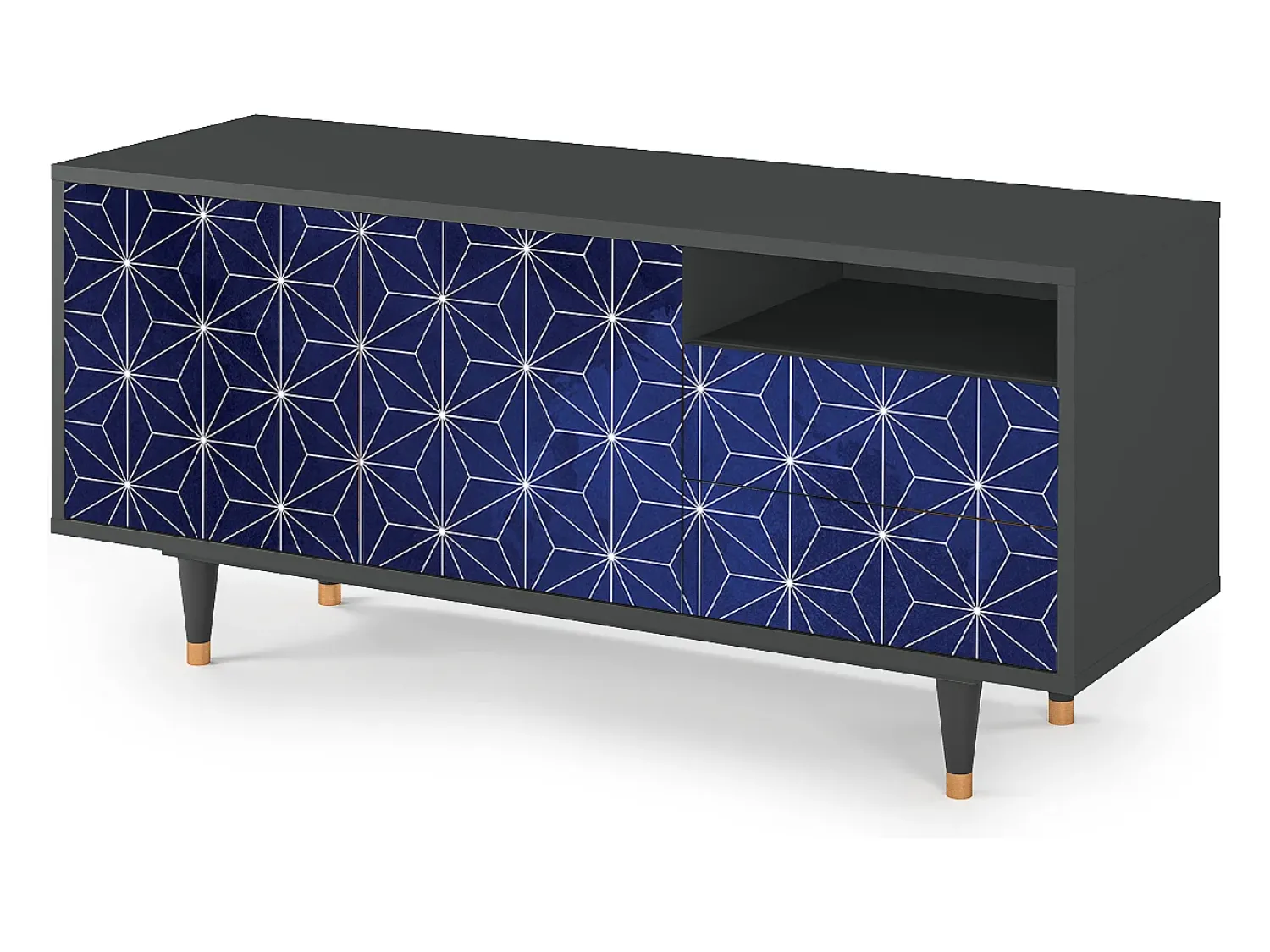 Mueble de TV - 125х56х41 cm - T7 - Milky Way, Antracite^ Móvel De Tv