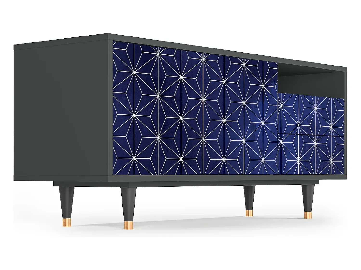 Mueble de TV - 125х56х41 cm - T7 - Milky Way, Antracite^ Móvel De Tv