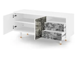 New Mueble de TV - 125х56х41 cm - T7 - Milites Requiescentes, Branco Bege