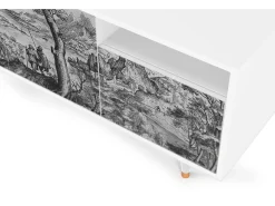 New Mueble de TV - 125х56х41 cm - T7 - Milites Requiescentes, Branco Bege