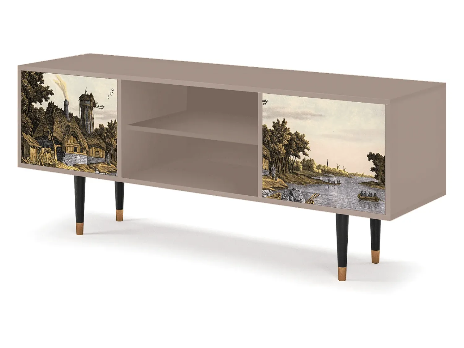 Móvel De Tv* Mueble de TV - 170х69х48 cm - T2 - Mill along a River, Latte Bege