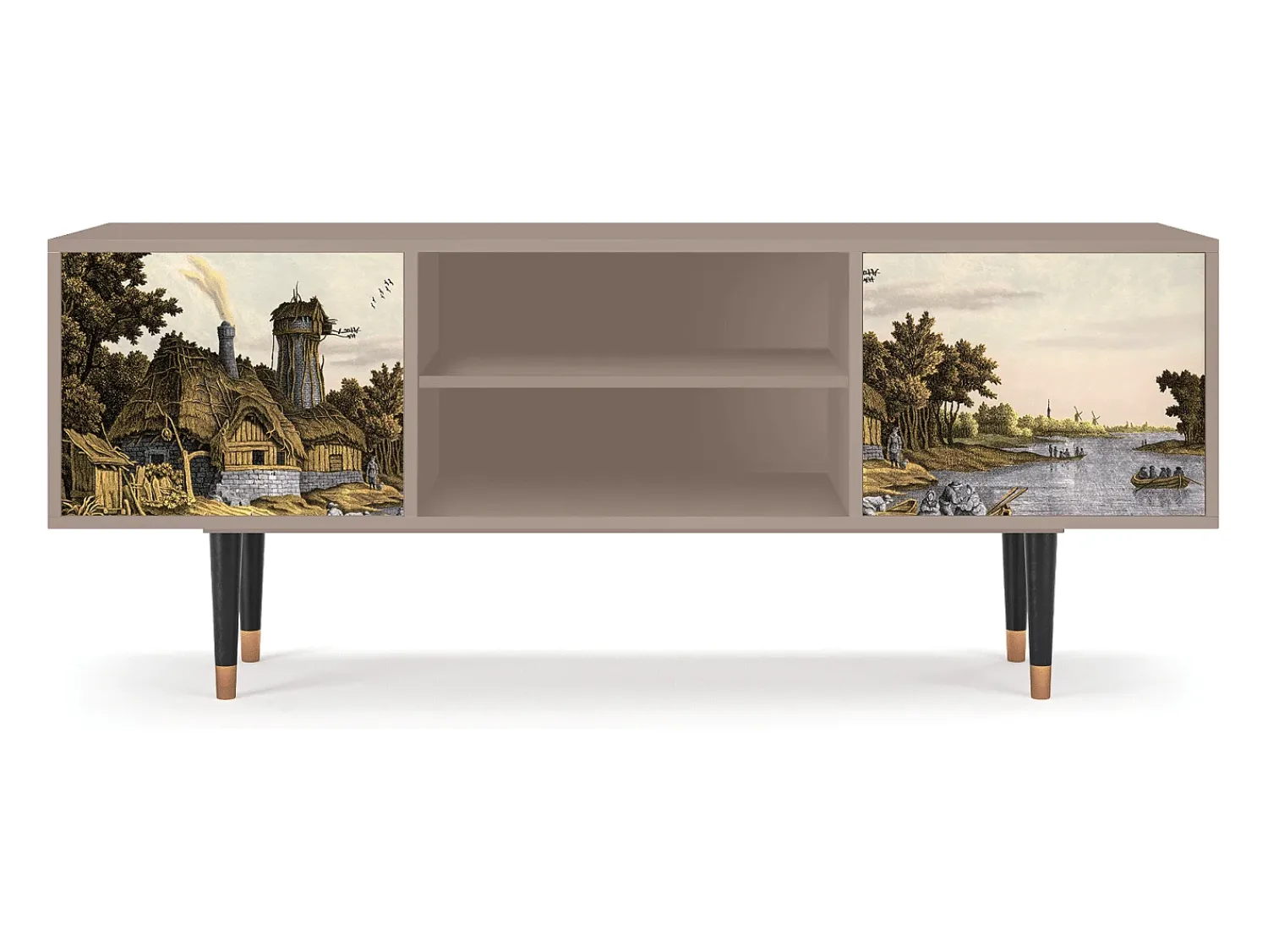 Móvel De Tv* Mueble de TV - 170х69х48 cm - T2 - Mill along a River, Latte Bege