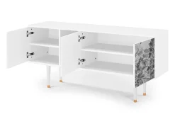 Móvel De Tv* Mueble de TV - 150х69х41 cm - T5 - Milites Requiescentes, Branco Bege