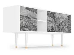 Móvel De Tv* Mueble de TV - 150х69х41 cm - T5 - Milites Requiescentes, Branco Bege