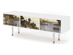 Discount Mueble de TV - 170х59х48 cm - T4 - Mill along a River, Branco Bege