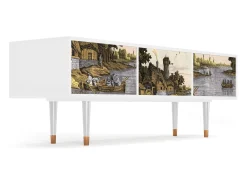 Discount Mueble de TV - 170х59х48 cm - T4 - Mill along a River, Branco Bege