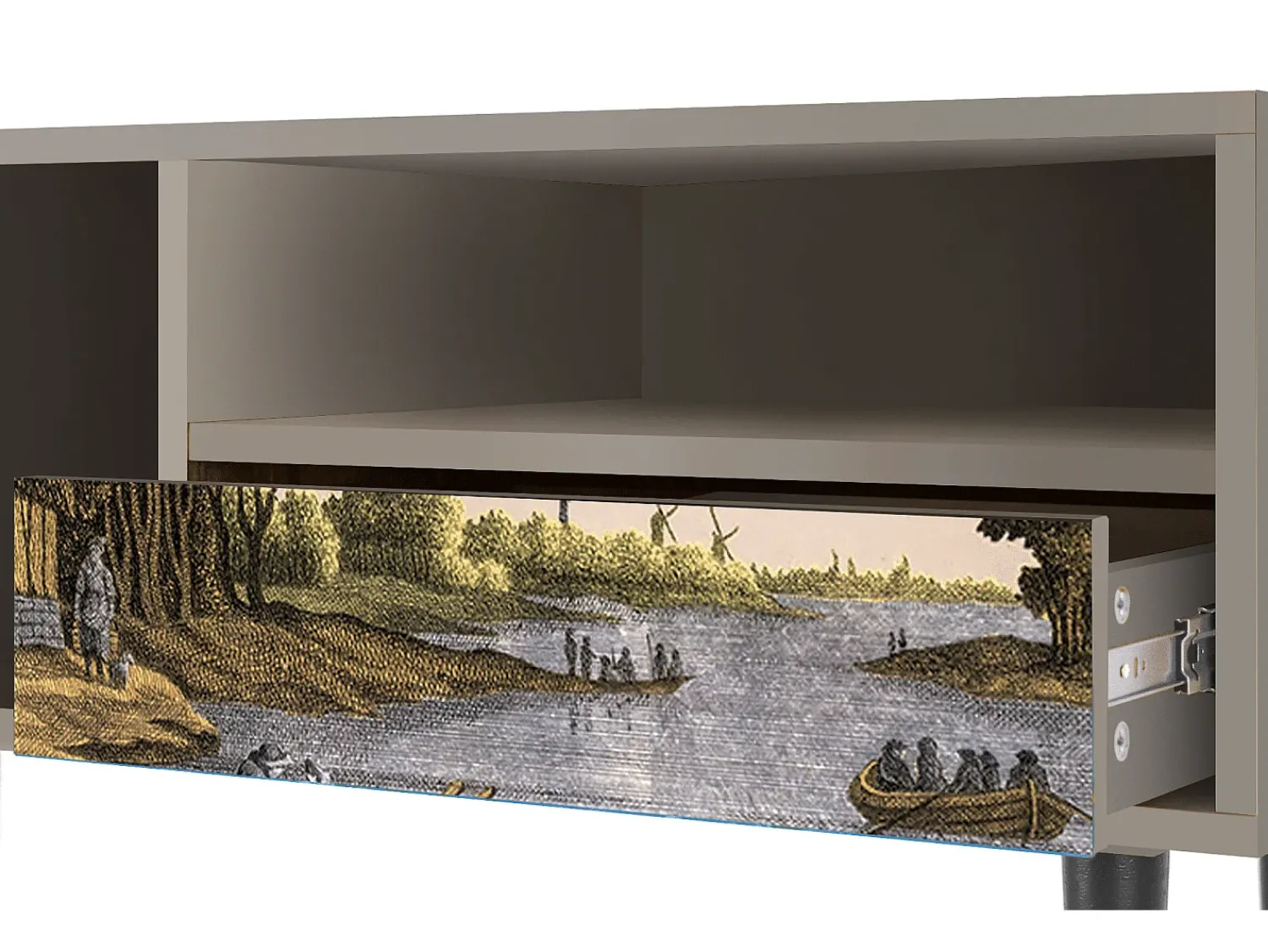 Mueble de TV - 115х59х48 cm - T3 - Mill along a River, Areia^ Móvel De Tv