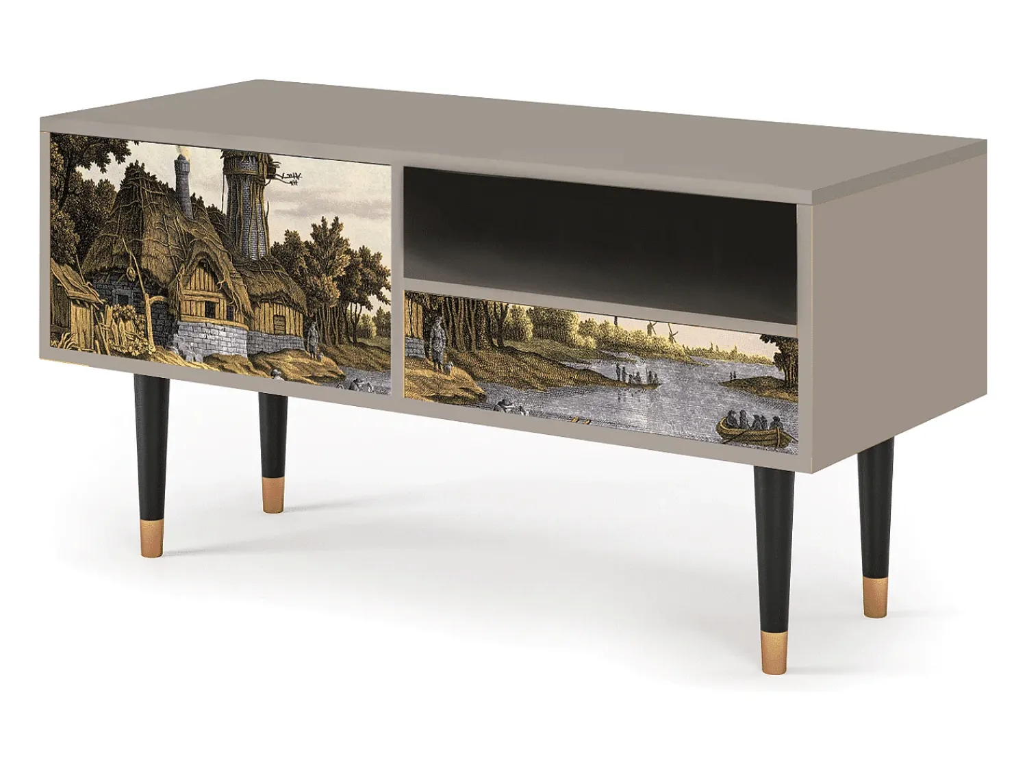 Mueble de TV - 115х59х48 cm - T3 - Mill along a River, Areia^ Móvel De Tv