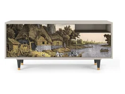 Best Mueble de TV - 125х56х41 cm - T7 - Mill along a River, Areia Bege