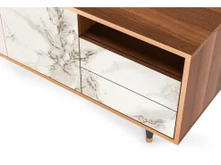 Mueble de TV - 125х56х41 cm - T7 - Milk Marble, Nogueira^ Móvel De Tv