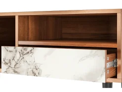 Mueble de TV - 115х59х48 cm - T3 - Milk Marble, Nogueira^ Móvel De Tv