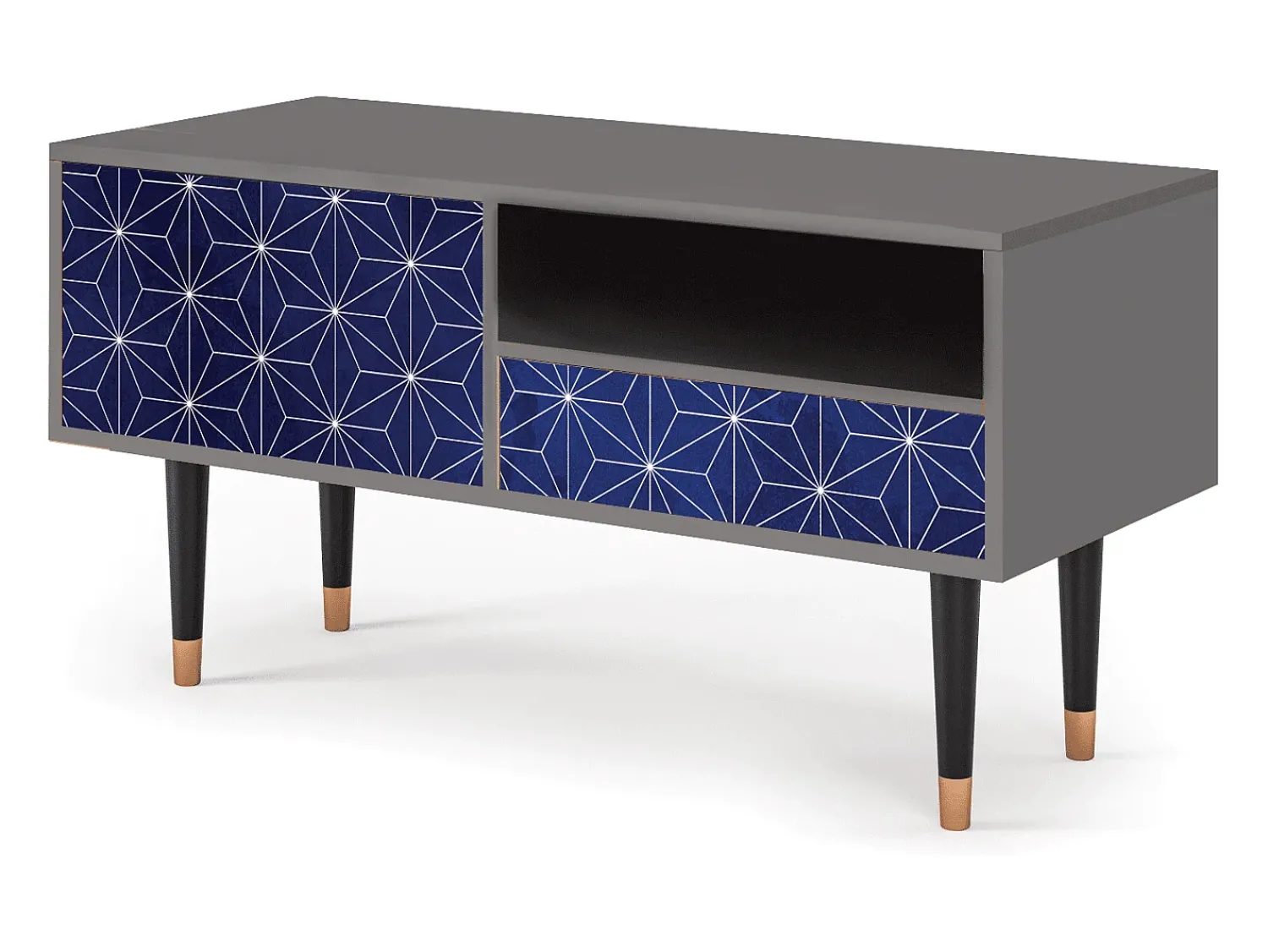 Móvel De Tv* Mueble de TV - 115х59х48 cm - T3 - Milky Way, Cinza Cinzento