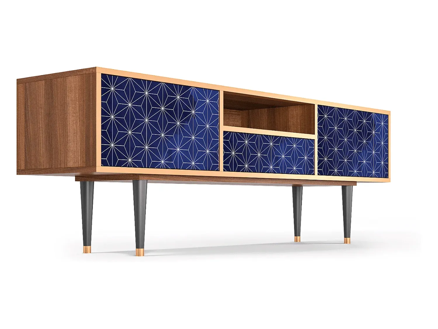 Móvel De Tv| Mueble de TV - 170х59х41 cm - T6 - Milky Way, Nogueira Castanho