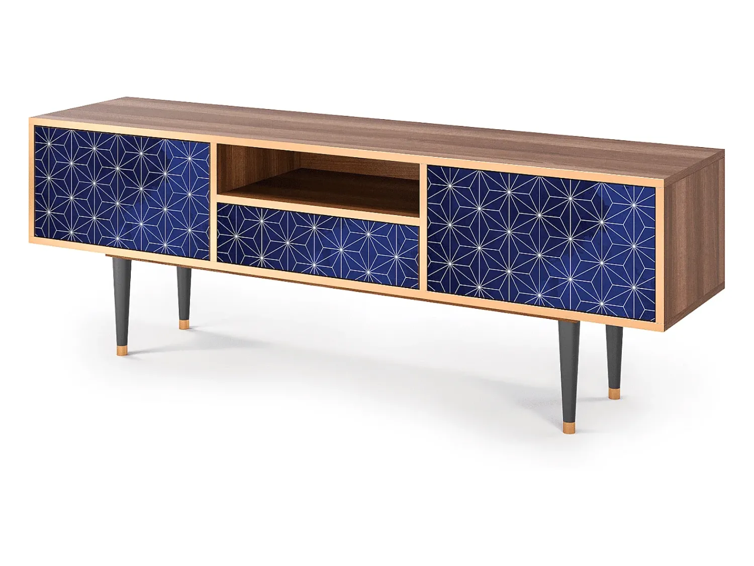Móvel De Tv| Mueble de TV - 170х59х41 cm - T6 - Milky Way, Nogueira Castanho