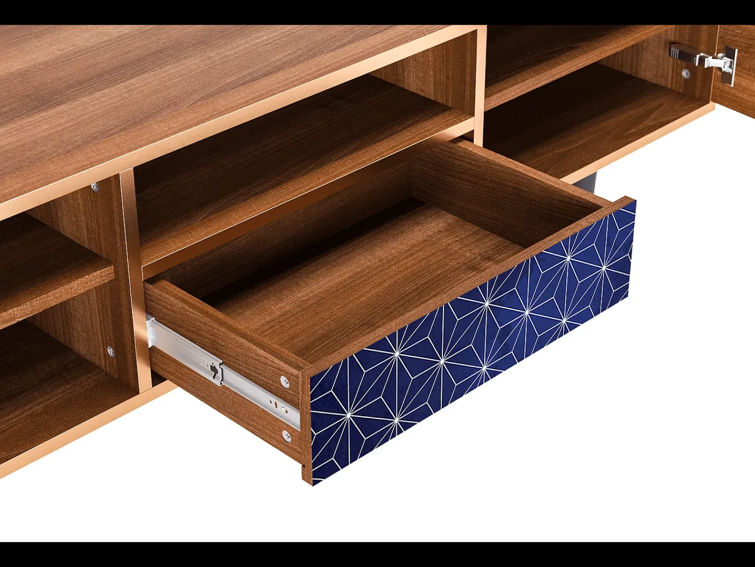 Móvel De Tv| Mueble de TV - 170х59х41 cm - T6 - Milky Way, Nogueira Castanho