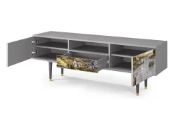 New Mueble de TV - 170х59х41 cm - T6 - Mill along a River, Cinza Cinzento
