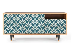 Móvel De Tv| Mueble de TV - 125х56х41 cm - T7 - Milky Tears, Nogueira Castanho