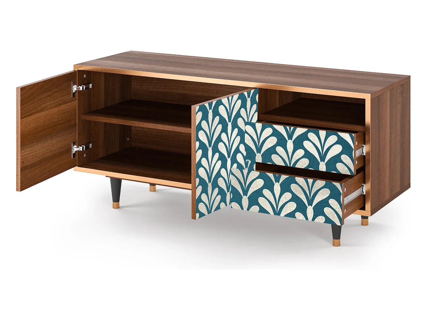 Móvel De Tv| Mueble de TV - 125х56х41 cm - T7 - Milky Tears, Nogueira Castanho