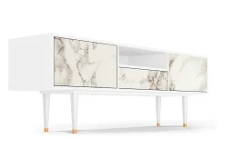 Móvel De Tv* Mueble de TV - 170х59х41 cm - T6 - Milk Marble, Branco Bege