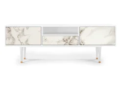 Móvel De Tv* Mueble de TV - 170х59х41 cm - T6 - Milk Marble, Branco Bege